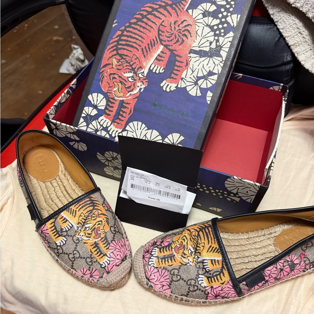 Gucci Women's Espadrille Loafers - Pink and Brown - Picture 2 of 16